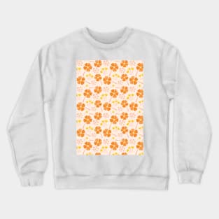 Abstract Floral Pattern in Orange, Yellow and Peach Crewneck Sweatshirt